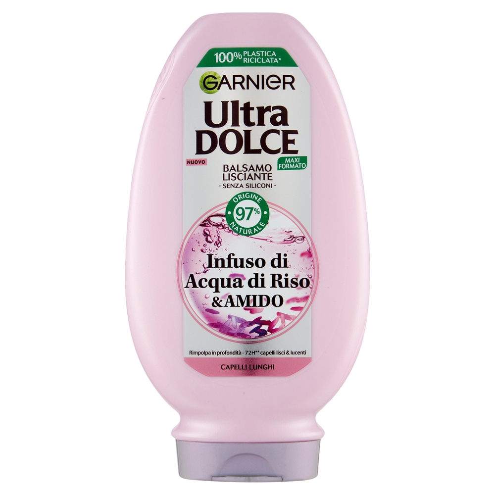 Garnier Ultra Dolce Infuso di Acqua di Riso & Amido, Balsamo Lisciante 250 ml